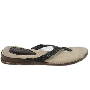 Bass Adalyn Braided Thong Sandal Black Flip Flop Size 8 New Without Tags